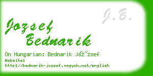 jozsef bednarik business card